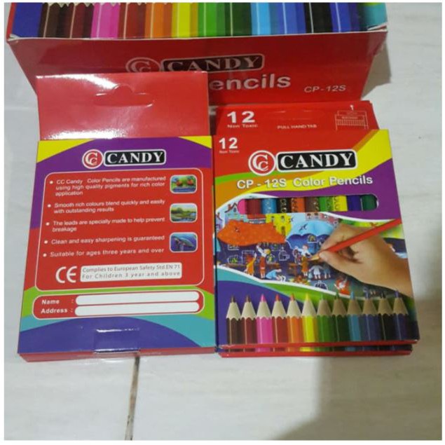 

WARNAPENSIL- PENSIL WARNA CANDY PENDEK 12 WARNA -PENSIL WARNA