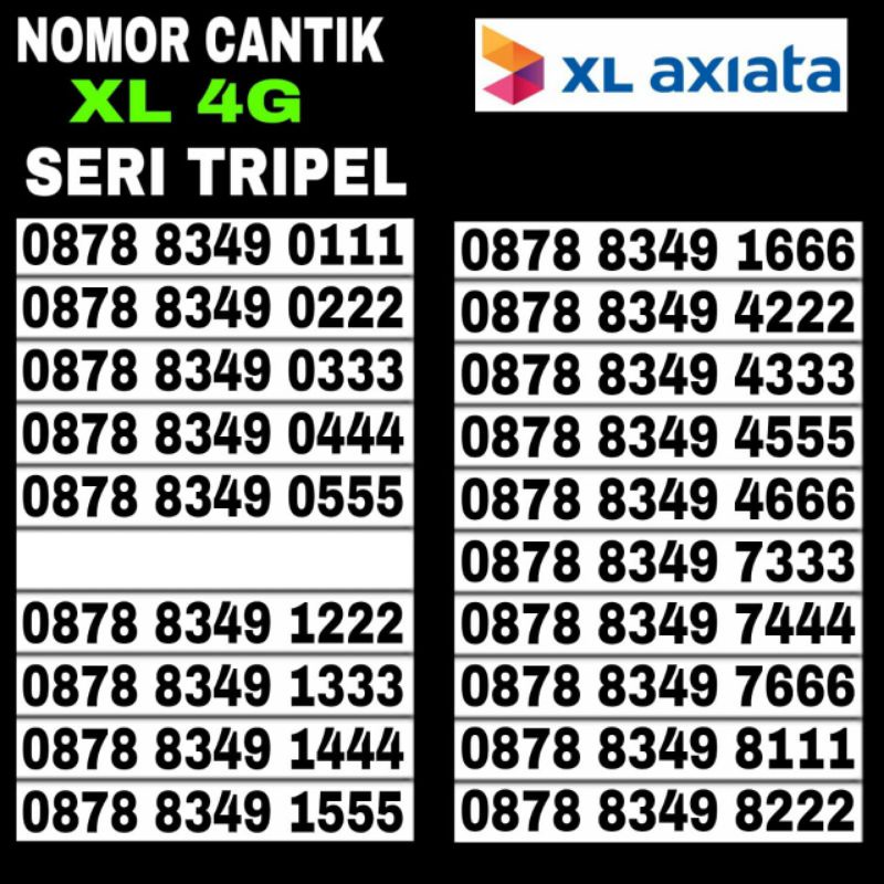 nomor cantik XL 4g lte seri ekor triple 03