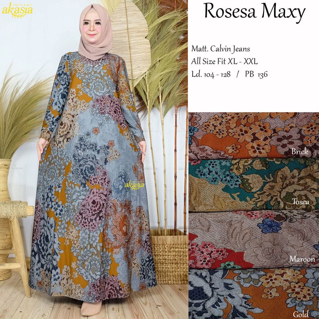 MURAH ROSESA MAXY BATIK DRESS | TERKINI | TERMURAH | AKASIA | CALVIN JEANS