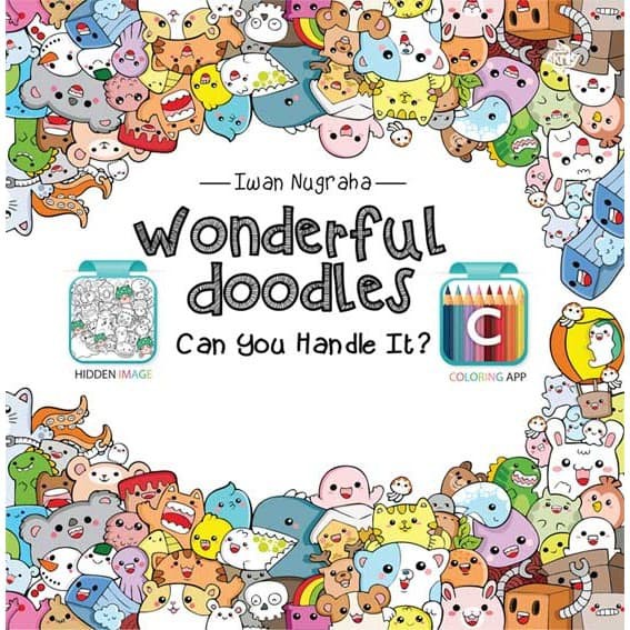 Download Art Therapy Buku Mewarnai Anti Stress Dewasa Adult Coloring Book Wonderful Doodles English ...