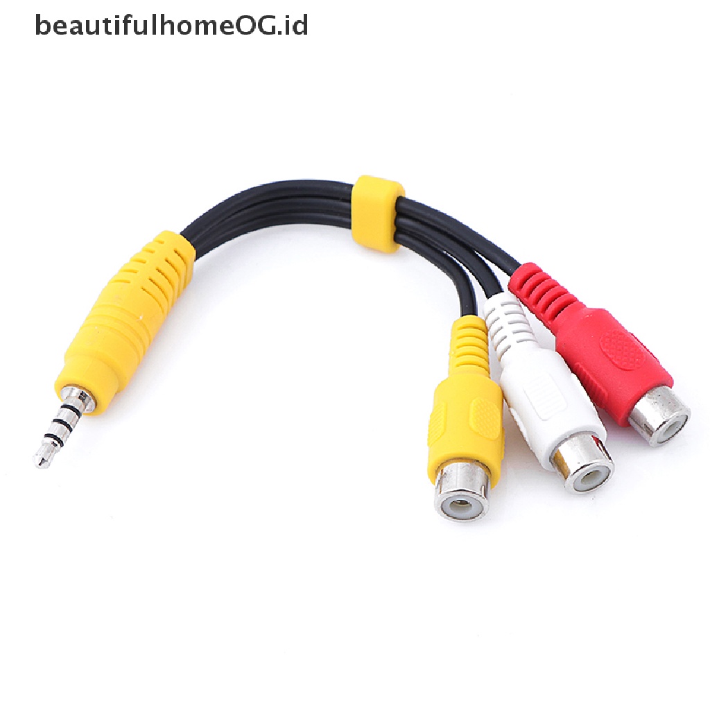 1pc Kabel adapter audio video AV mini aux 3.5mm male Ke 3 RCA female