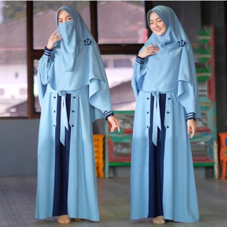 Gamis Sahara Syari Set Cadar Setelan Baju Muslim Wanita Terbaru 2022
