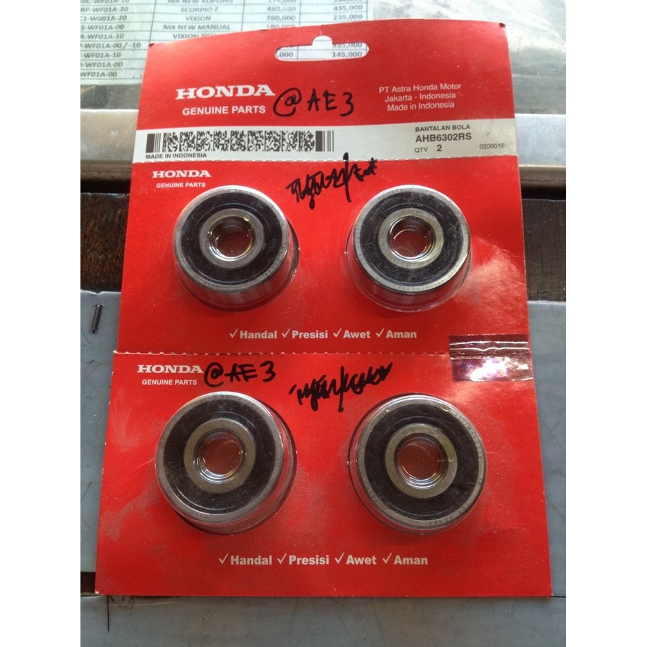 Bearing Laher 6302 Original Honda AHB6302RS