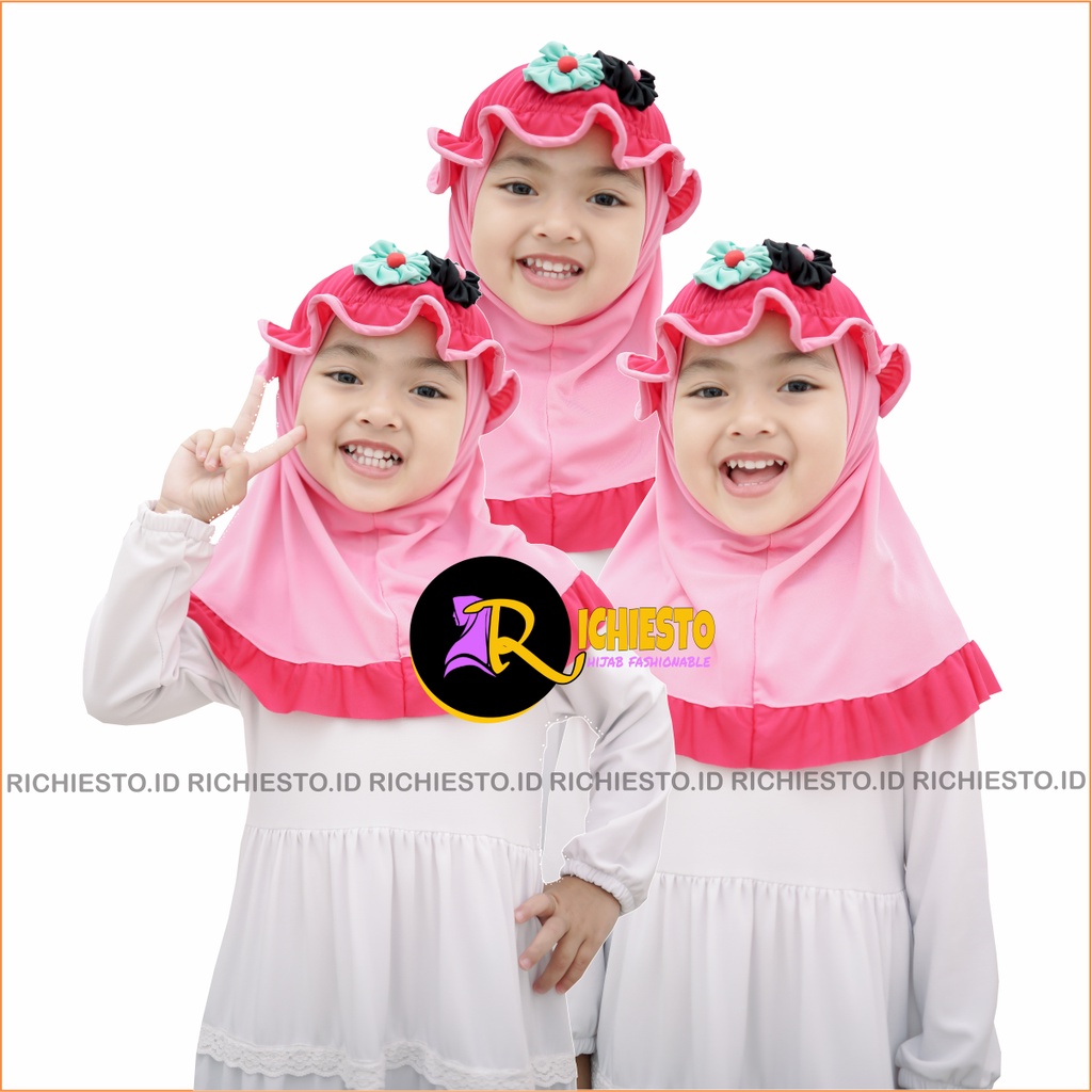 Jilbab Anak Bayi TOPI LIST POLOS Allsize 0-3 Tahun Hijab Instan Bayi  Lucu Kerudung Anak Perempuan Terbaru
