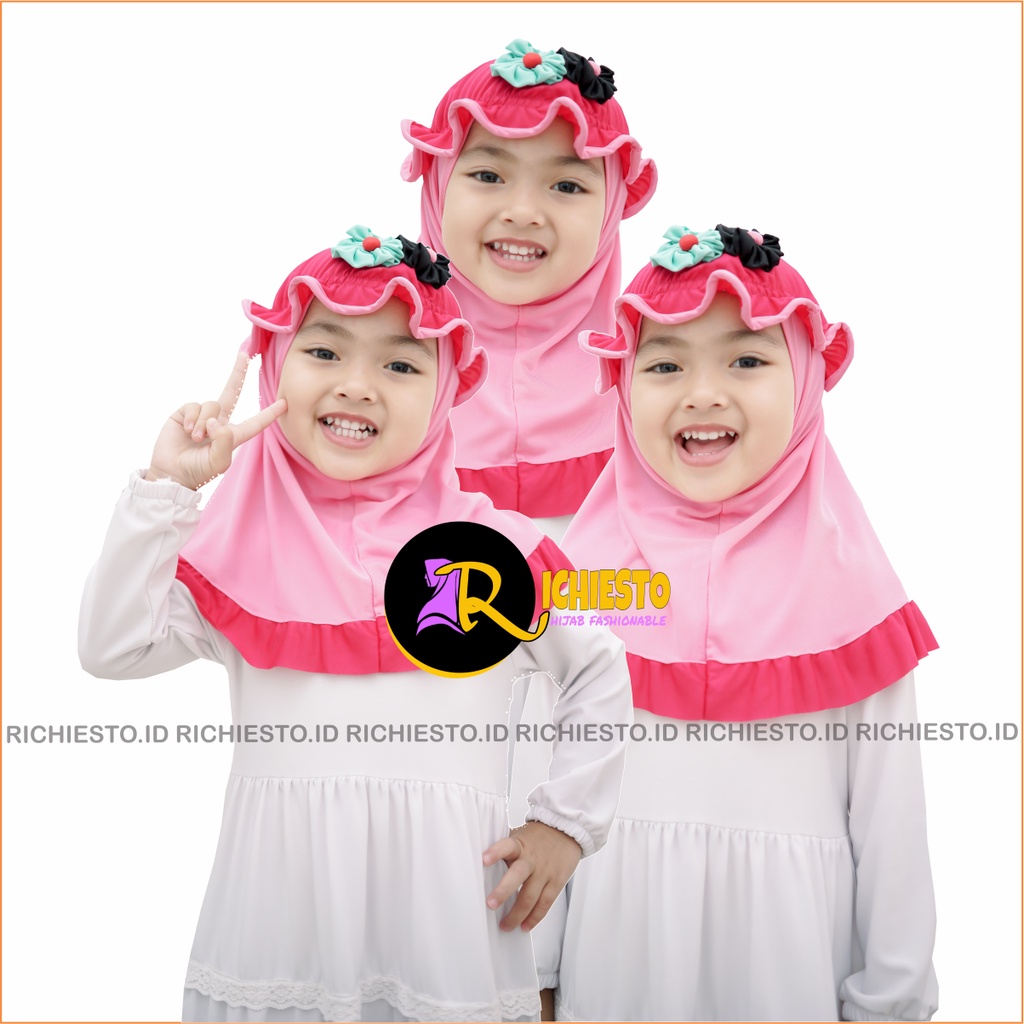 Jilbab Anak Bayi TOPI LIST POLOS Allsize 0-3 Tahun Hijab Instan Bayi  Lucu Kerudung Anak Perempuan Terbaru