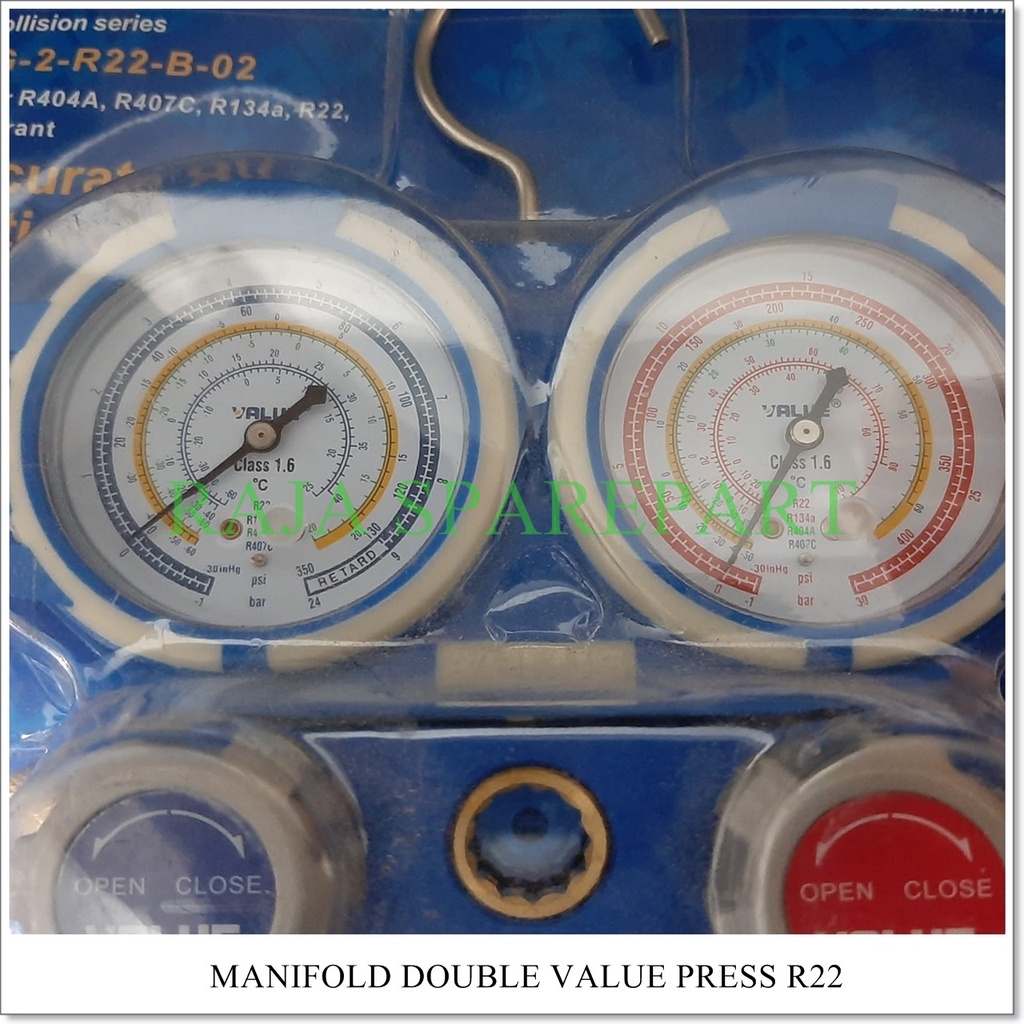 Manifold Double Press merk VALUE R22 + SELANG