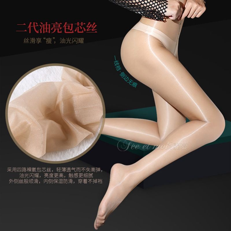 Stocking Stoking Shiny Celana Pantyhose Wanita Kilap Elastis Nyaman