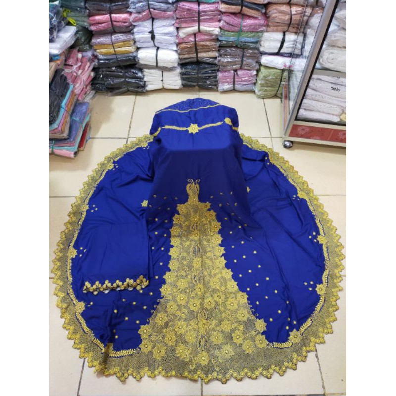 mukenah padang bordir bunga punggung