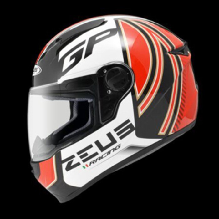 ZEUS 811 RACING WHITE RED BLACK PUTIH MERAH HITAM HELM FULLFACE IMPORT