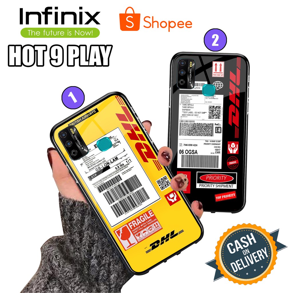 (S32) Softcase 2D Glosy Premium BARDCODE DHL For Infinix HOT 9 PLAY-HOT 8-SMART 4-HOT 9-S5-NOTE 7