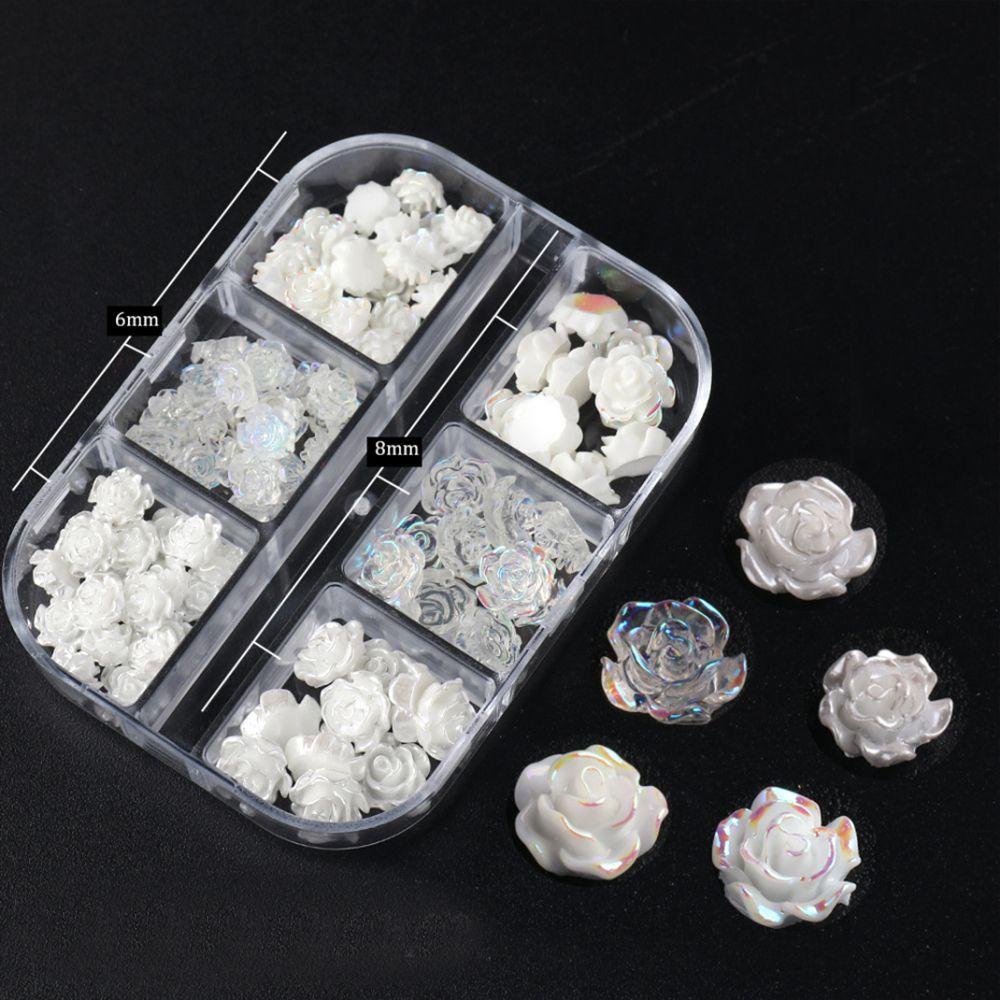 MXBEAUTY Camellia Nail Charms Jepang-Korea Bentuk Bunga DIY Alat Manikur Salon Kuku Rhinestones Kuku Mengkilap