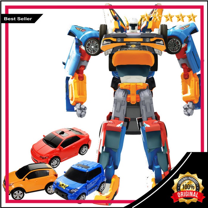 Original Tobot Tritan Mini 3 in 1 Mainan Anak Laki Robot XYZ 3 Mobil Transform Asli Murah Terbaru
