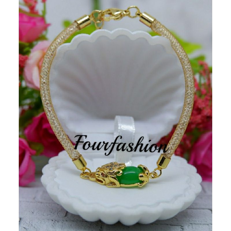 Fourfashion Gelang Glitter Kristal Kawat Pandora Waterproof TH033