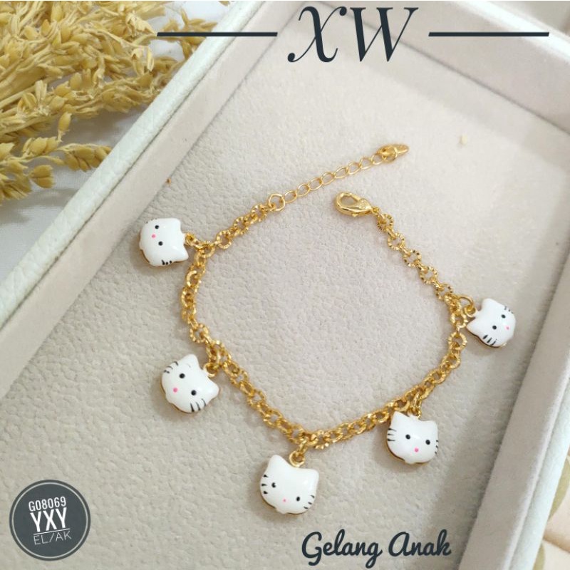 Gelang Anak Yaxiya rantai HK warna gold G08069