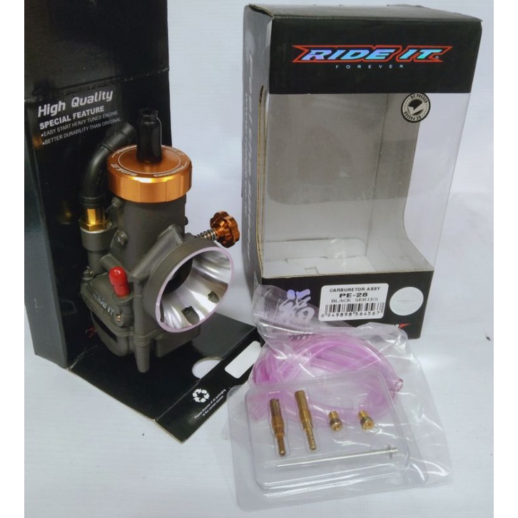 KARBU PE RIDE IT/KARBULATOR PE RIDE IT/KARBURATOR PE RIDE IT 24/26/28 ORIGINAL 100% RIDE IT UNIVERSAL VIXION CB TIGER GL PRO MEGAPRO RX KING VEGA JUPITER F1ZR MIO BEAT SCOOPY SMASH SHOGUN SUPRA KHARISMA SATRIA FU NINJA 150 SCORPIO KLX 150-28 hitam gold rideit