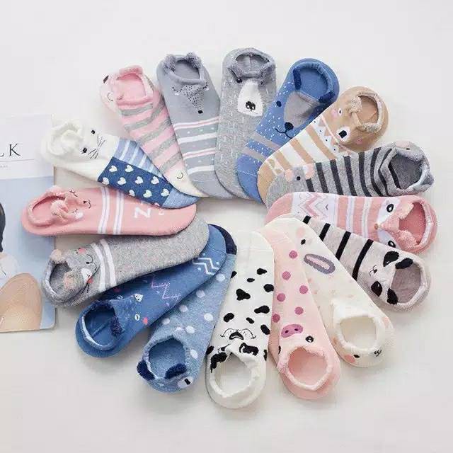  KAOS  KAKI  FASHION KOREA  WANITA KARAKTER CUTE DAN LUCU  