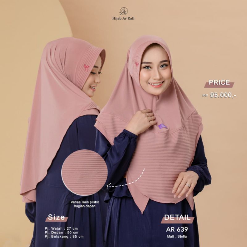 Hijab jilbab krudung Bergo instan terbaru 2022 Arrafi ar 639 ori hijab kombinasi plisket simple pet 
