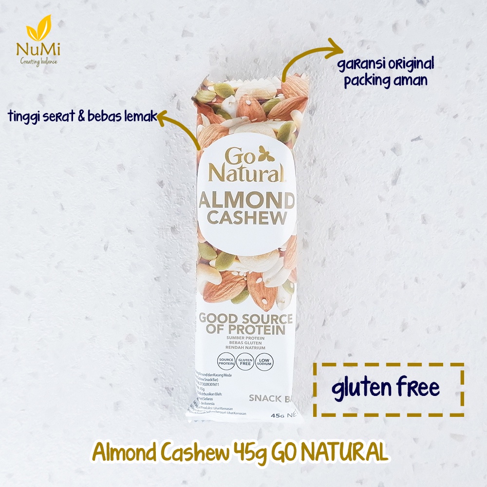 

Snack Bar Almond Cashew sereal kacang mete almond - GO NATURAL