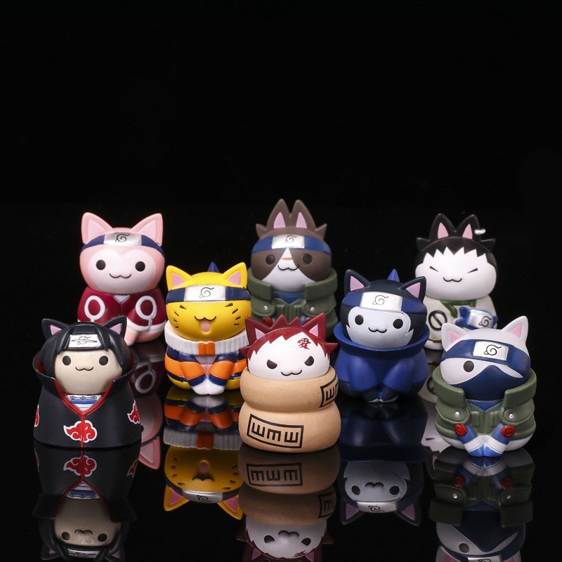 Figure Naruto Ver Cat Naruto Versi Kucing Set 8 pcs 5 CM