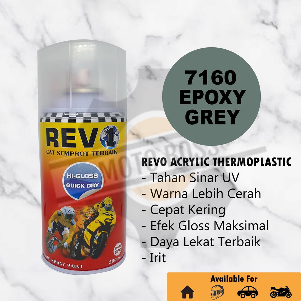 

Cat Semprot Acrylic Revo Epoxy / Dasar / Primer Grey 7160 - Pilok Pilox Akrilik