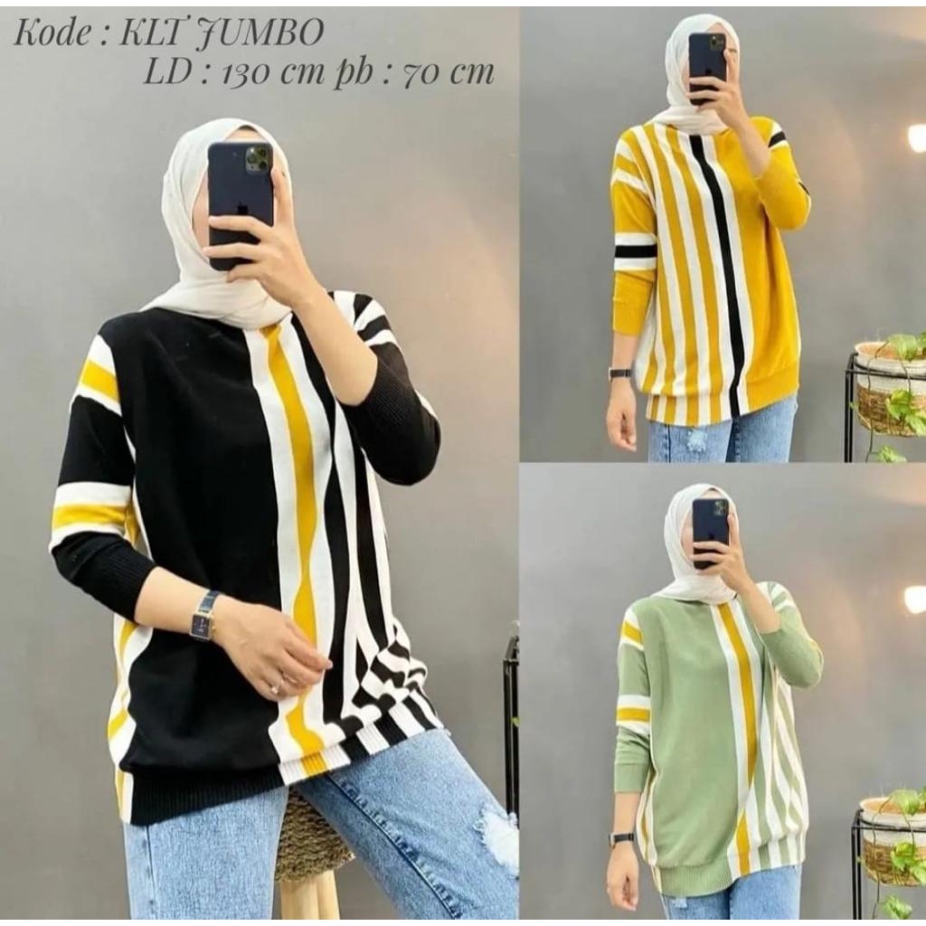 sweater rajut jumbo motif