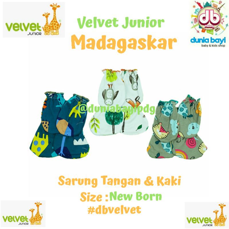 Stk velvet junior motif/ sarung tangan-sarung kaki