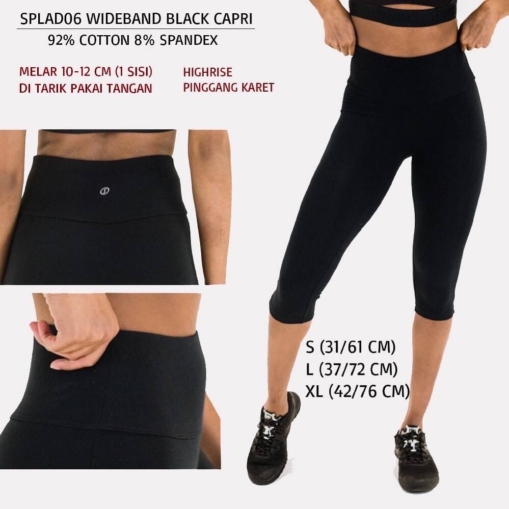 Celana Capri Sport Wanita Murah Spalding 06 Wideband Black