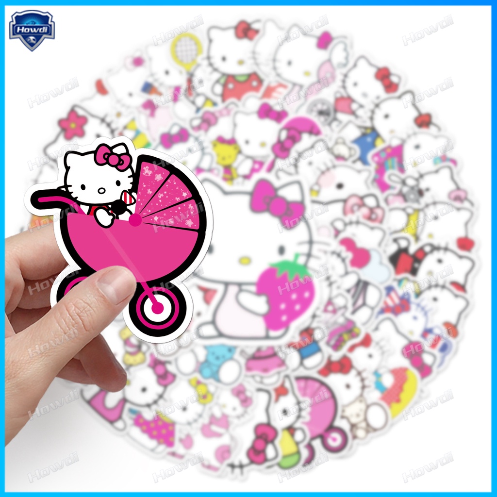 Stiker Kartun Hello Kitty Tahan Air Untuk Helm Motor