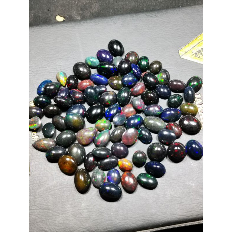 batu natural kalimaya black oval kembang jarong