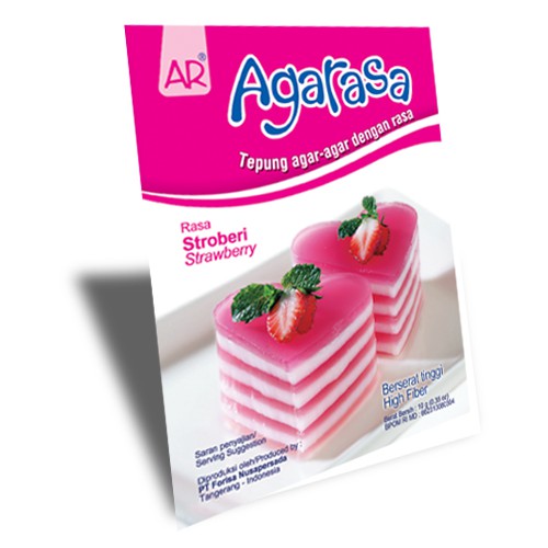 Agarasa Strawberry, Melon Plain Tepung Agar-agar Praktis