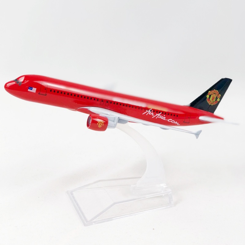 Miniatur Die Cast Airbus Manchester United A320 Bahan Metal Ukuran 16cm