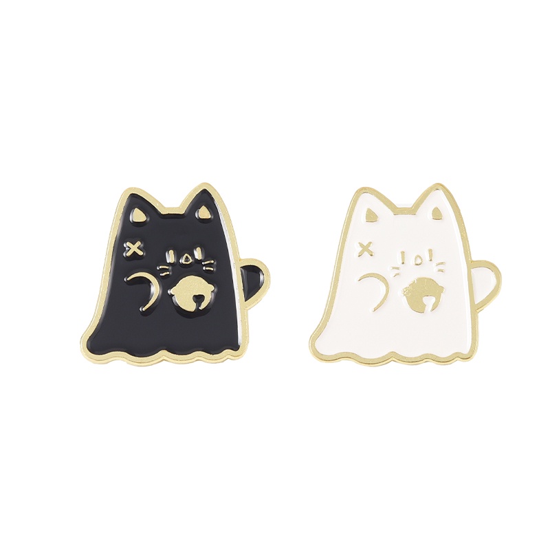 Bros Pin Enamel Bentuk Kucing Lucu 2 Warna Untuk Hadiah Teman