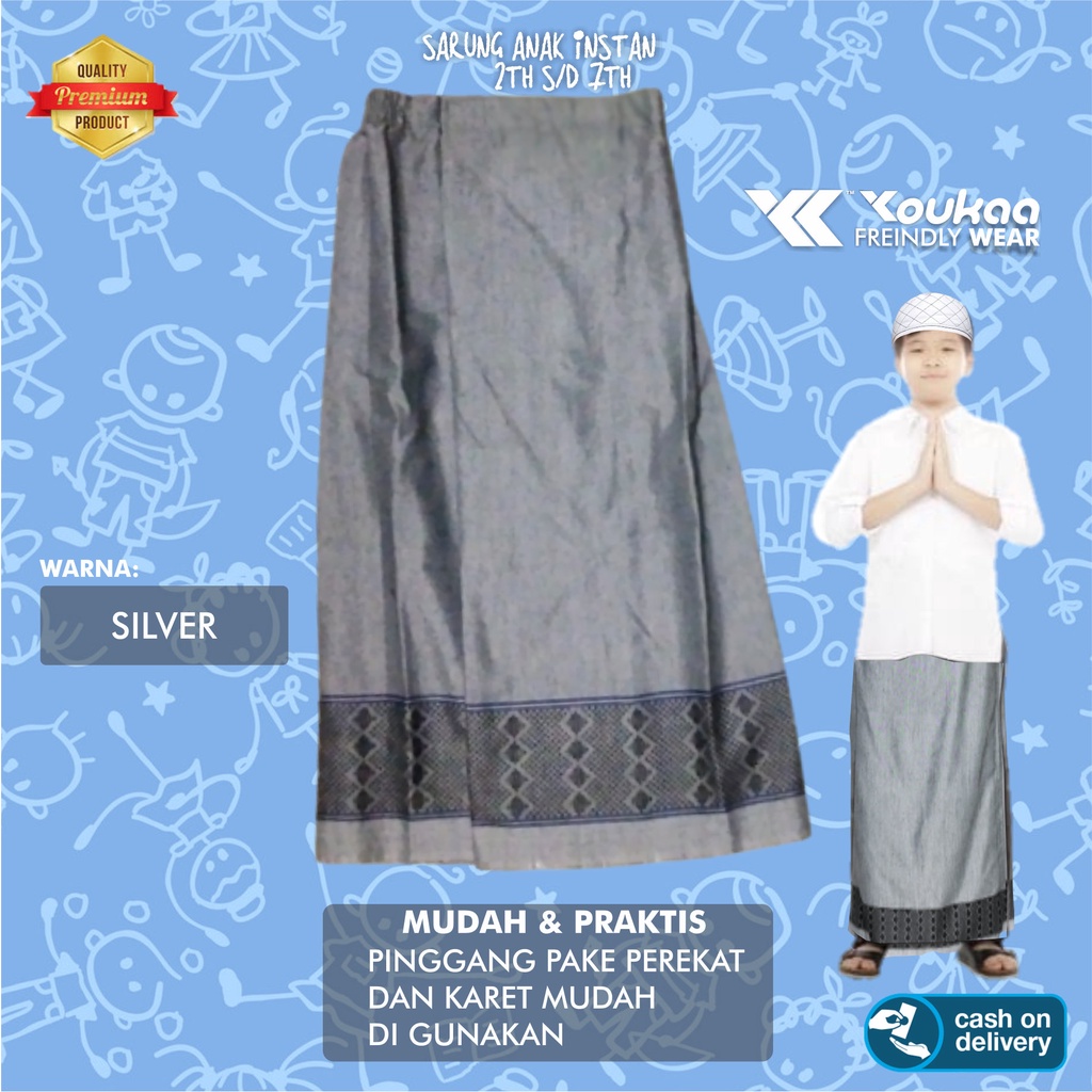 Sarung Instan Untuk Anak Laki-Laki  Usia 2th s/d 7th Motif Tenun Sisik Naga