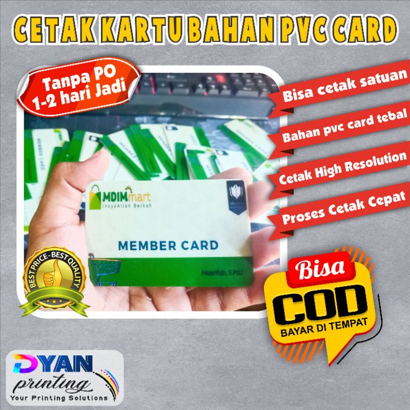 CETAK KARTU/ID CARD BAHAN PVC ,TIDAK MUDAH LUNTUR DAN PUDAR