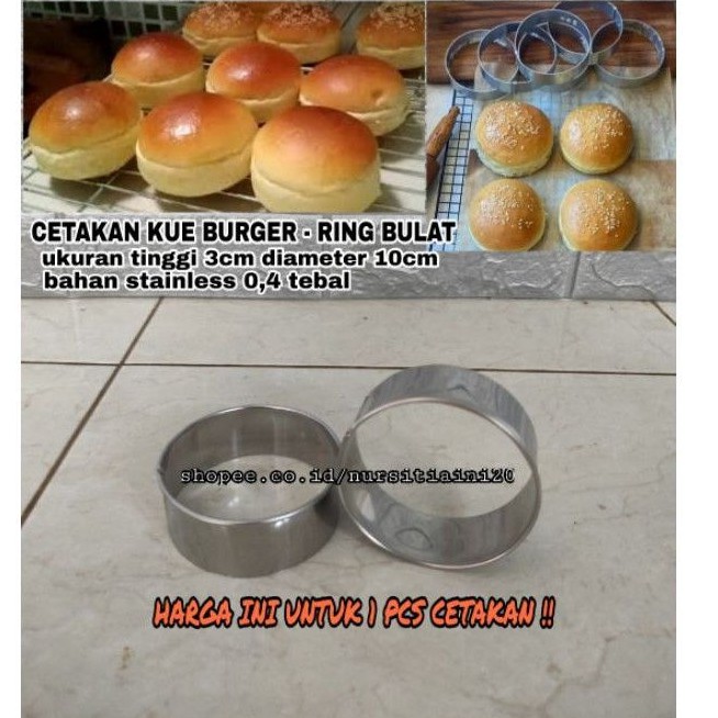 Cetakan ring roti bulat 1 PCS - ring burger 10cm - ring cutter - cetakan kue