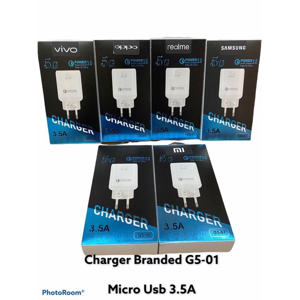 Charger Branded G5-01 1USB 3.5A POWER QUICK 3.0 USB Android Micro