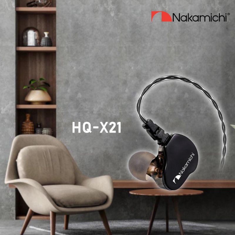 Nakamichi HQ X21 Dual Dynamic Driver In Ear Monitor Earphone Mic