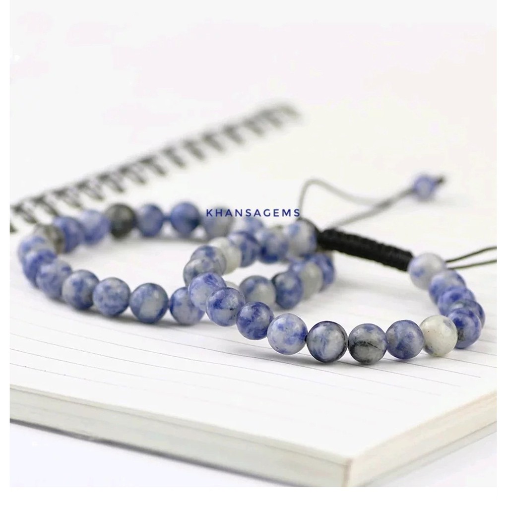 Gelang Batu Natural Giok Anabel Sodalite Gelang Tali Shambala