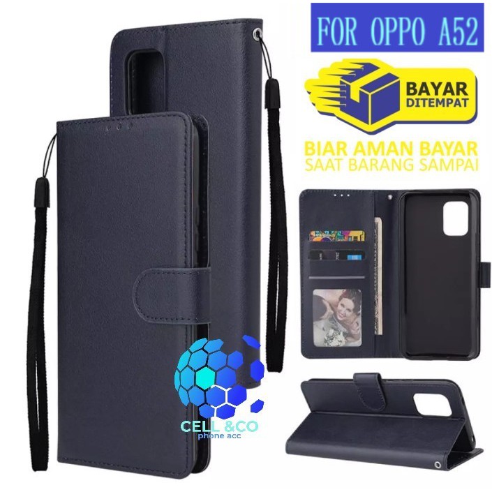 Flip cover OPPO A52 Flip case buka tutup kesing hp casing flip case leather wallet