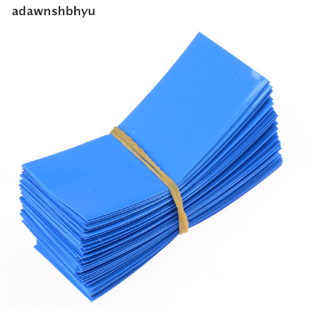 [adawnshbhyu] 100pcs 18650bungkus Baterai PVC Heat Shrink Tubing Pre-cut Precut