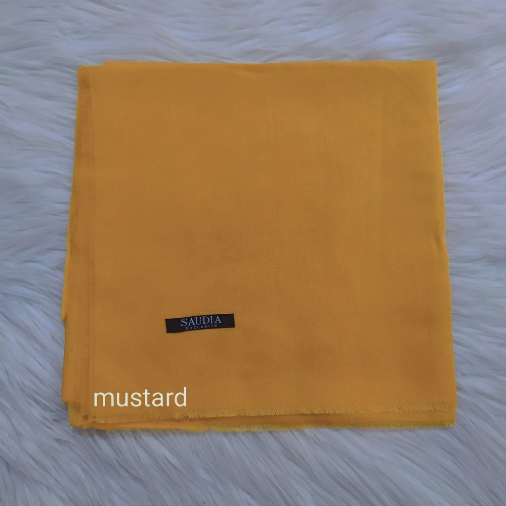 TERMURAH SAUDIA / Segiempat ORIGINAL SAUDI/ JILBAB RAWIS /JILBAB KATUN/jilbab murah-Mustard