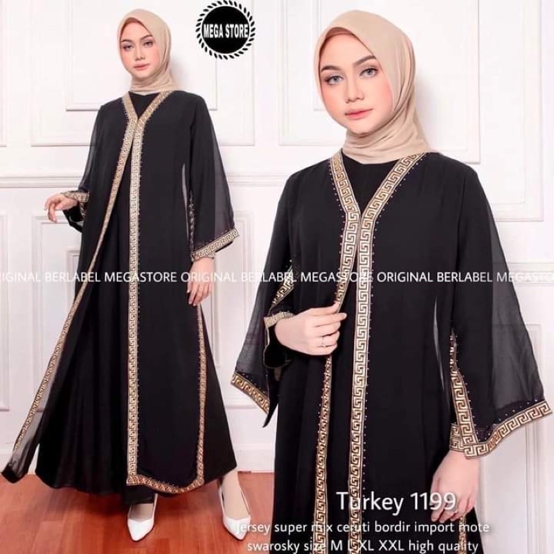 SHEEREEN ABAYA | HOLICSUSAN / COD / GAMIS ABAYA MODEL TERBARU 1199 ABAYA TERBARU ABAYA KAFTAN / BORDIRAN DAN MOTE SWAROWSKY / JERSEY MIX CERUTY / BY SHEREEN ABAYA DAN HOLICSUSAN