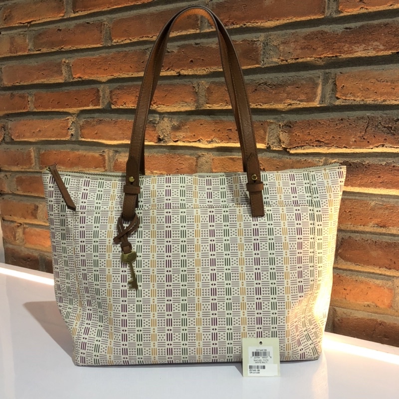 Tote Bag Fossil Rachel Tote White Multi Tas Fossil (Preloved)