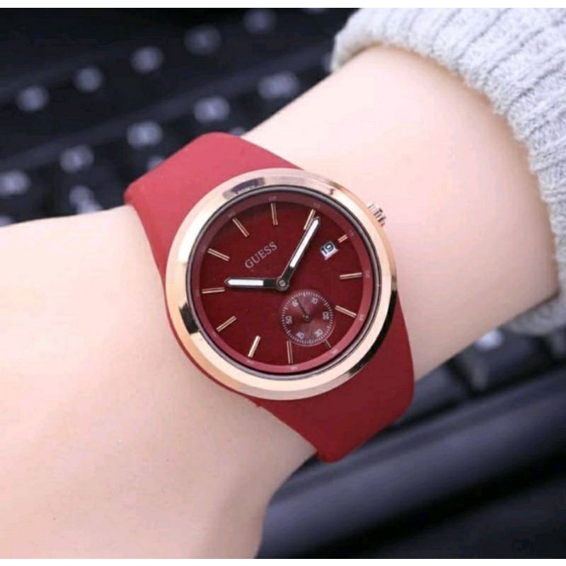 Jam Tangan Guess Ladies Merah Super Mewah Dan Elegan - Jam Tangan Wanita Guess Warna Merah