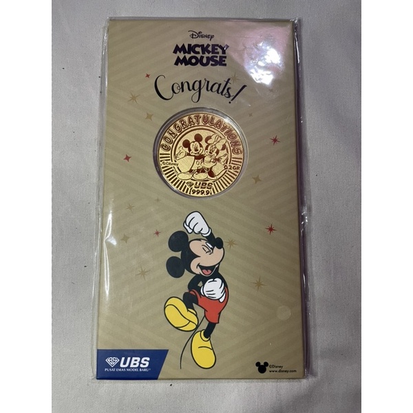 Emas 24 karat UBS Mickey angpao 0,2 gram #Congrats #ThankYou #Love