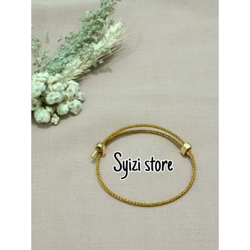 (free stoper 2mm) gelang ongsrot 2mm/ gelang serut/gelang tumpuk/gelang waterproof 2mm