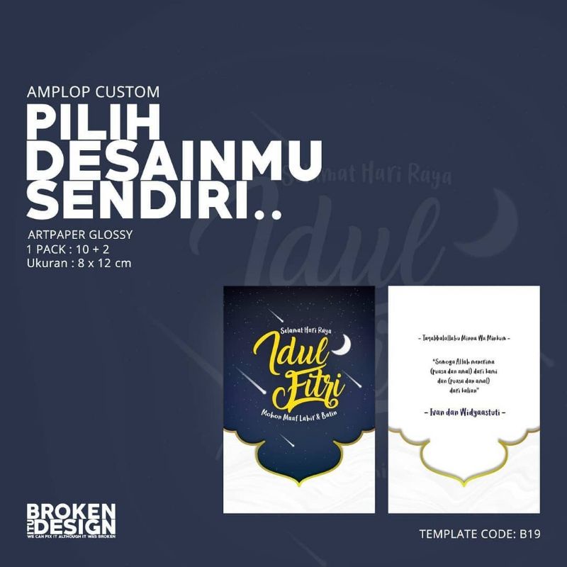 

Amplop Custom Lebaran/Angpau Lebaran Seri B019