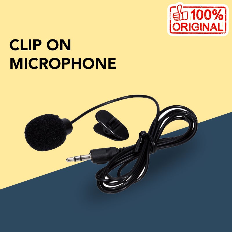 Microphone Clip On Mic Perekam Suara untuk Smartphone Laptop &amp;Tablet