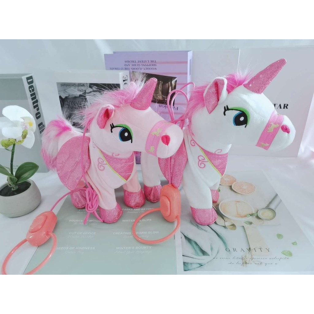 Boneka Unicorn Kuda poni Bisa berjalan /Goyang /Nyanyi/ bisa Musik Bisa Joget/mainan anak dan bayi