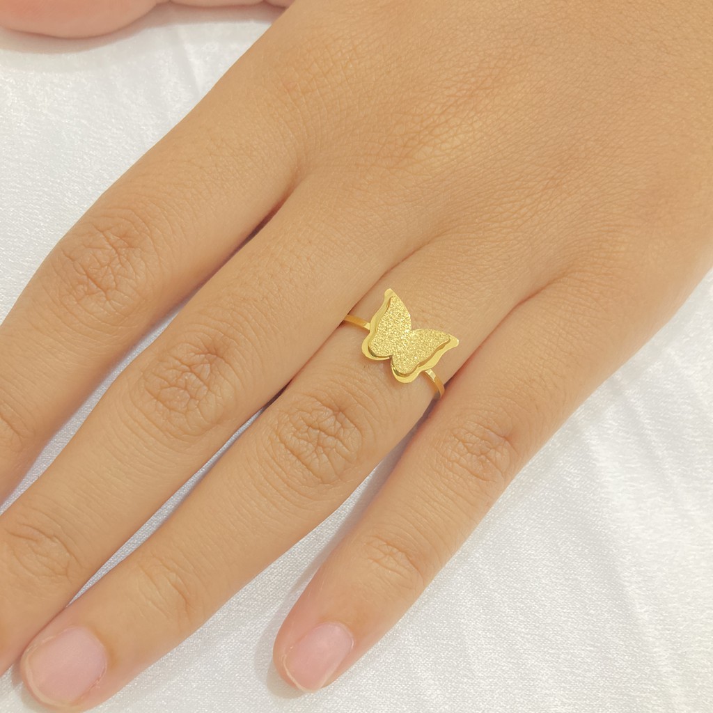 Cincin Titanium Anti Karat Wanita Kupu-Kupu Style Korea Fashion